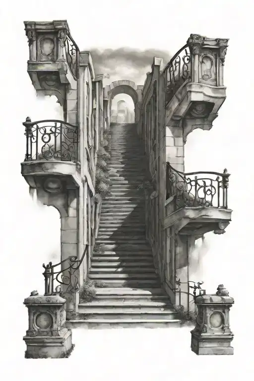 Stairway To Heaven Gates With Quotes On Each Stair