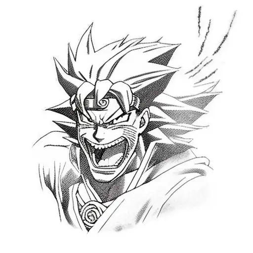 Combine Elements From Naruto And Dragonball In A Dynamic Action Scene