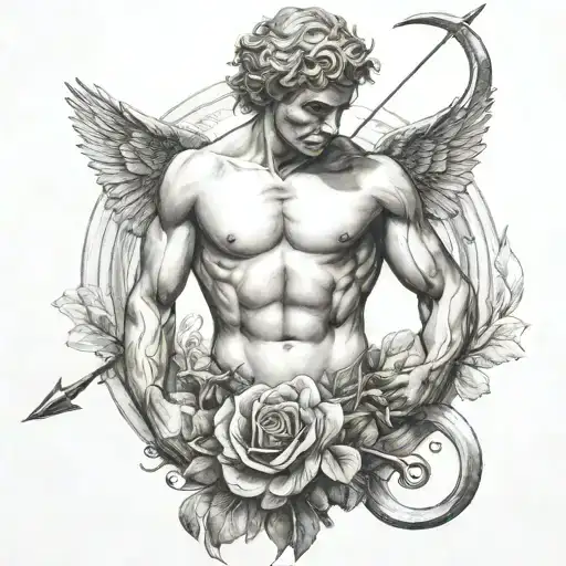 Headless Cupid With Bow And Arrow Weapon