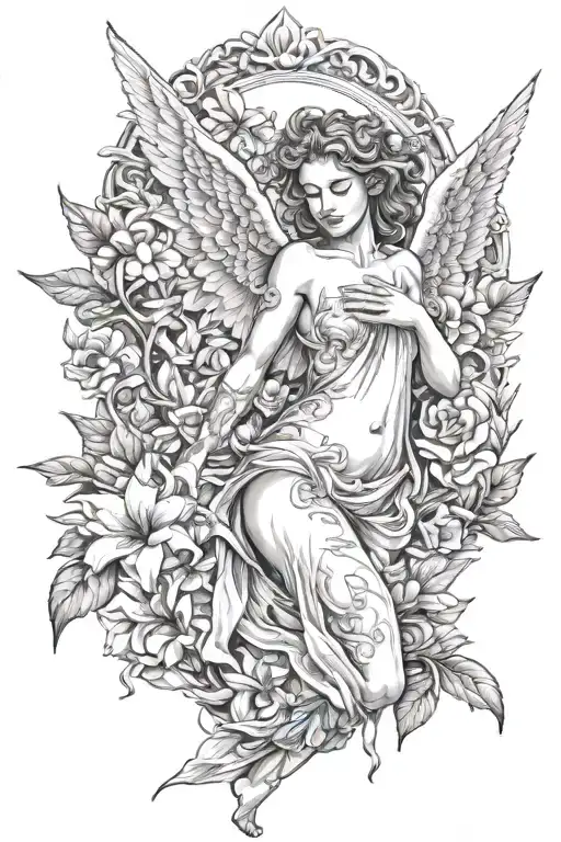 Full Body Angel Combined With Adenium Obesum