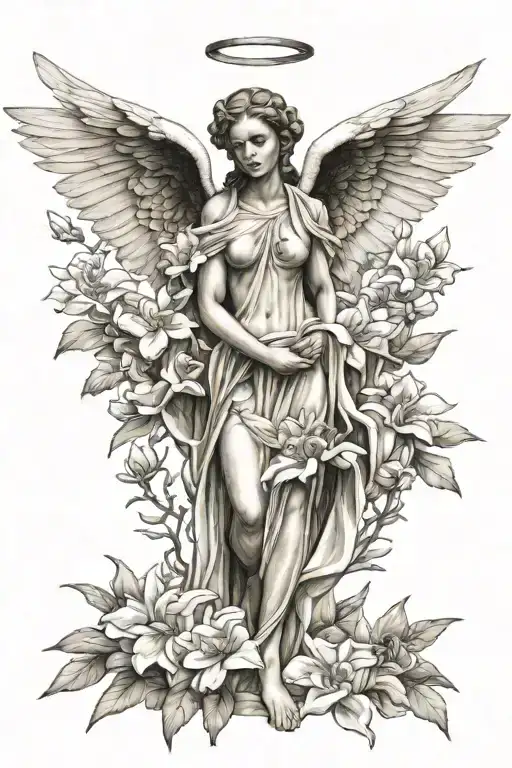 Full Body Angel Covered By Adenium Obesum