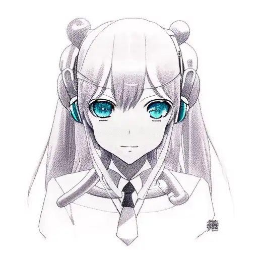 A Realistic Portrait Of Hatsune Miku Surrounded By Iconic Anime Characters