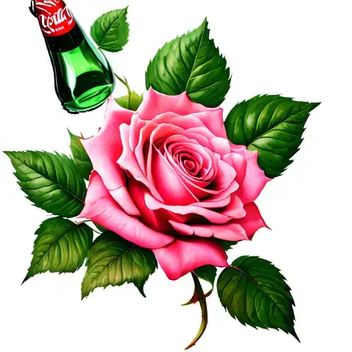 Coca Cola Glass Bottle Pink Rose