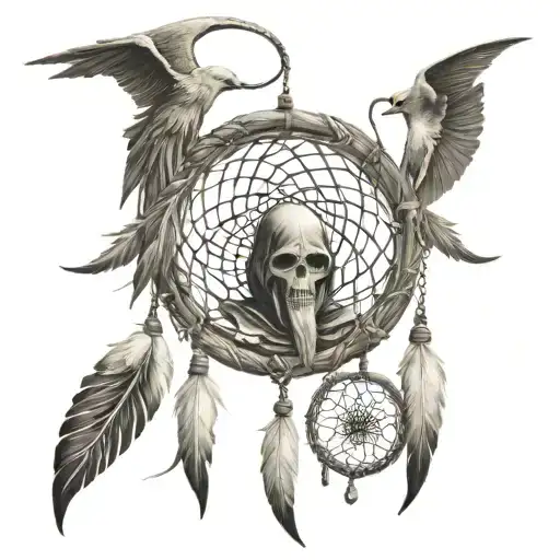 Grim Reaper In A Dream Catcher Very Detailed