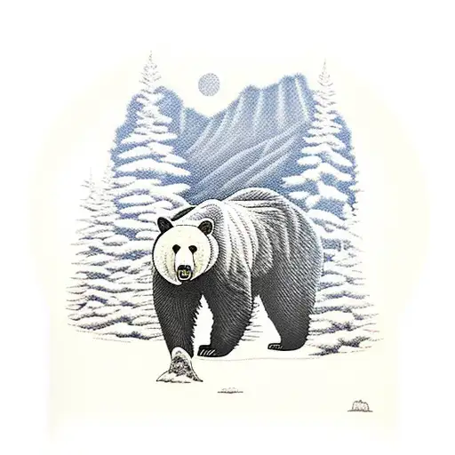 Black Bear In Front Of The Shenandoah Mountains