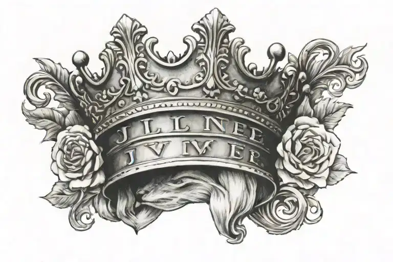 Jayden With A Crown On Top Of The J On My Hip Above My V Line