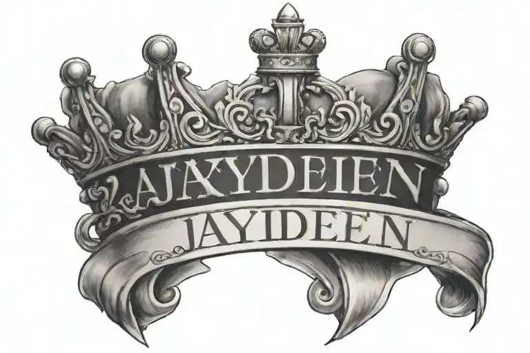 The Name Jayden With A Crown On Top Of The J On My Hip Above My V Line