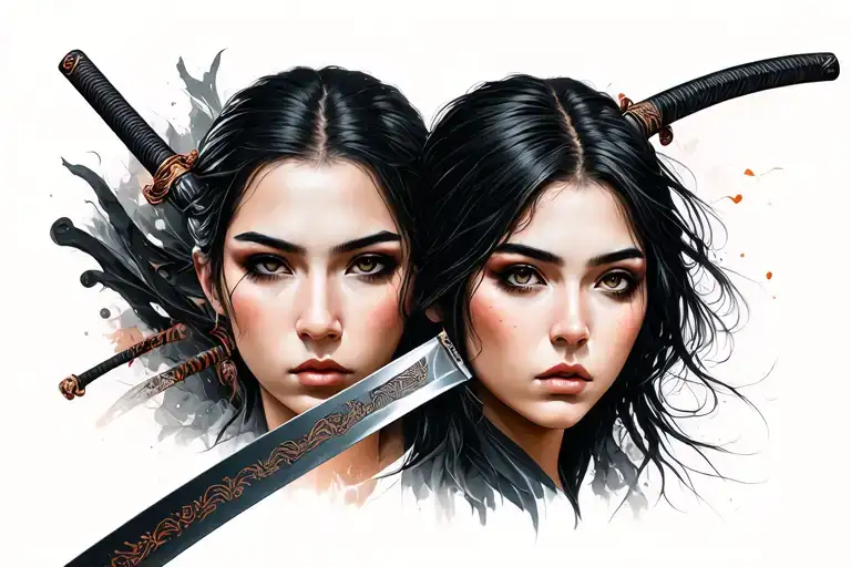 Katana With Woman Face