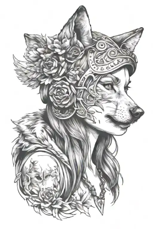 Girl With Wolf Head