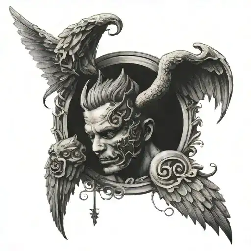 Angel And Demon With Number