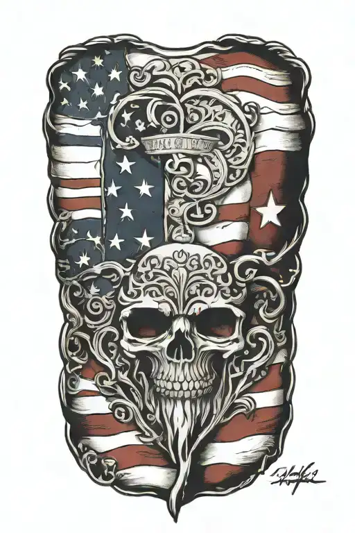 Brazalete Corazon Y Amor Fati Text 'Igy6' Us Flag