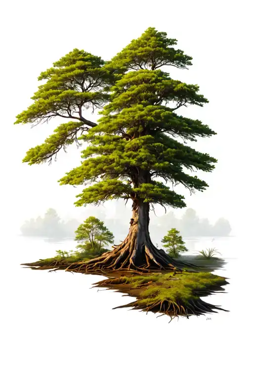 Swamp Cypress Tree Growing