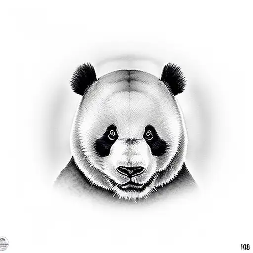 Panda With Bamboo And Grass
