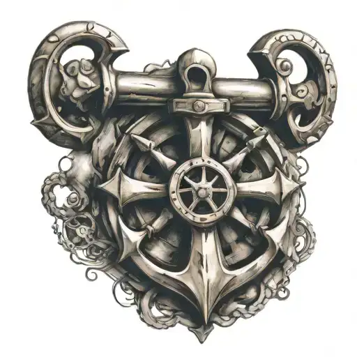 Steam Punk Anchor Cross