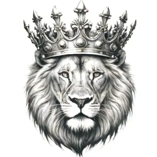 A Lion With A Crown On His Head