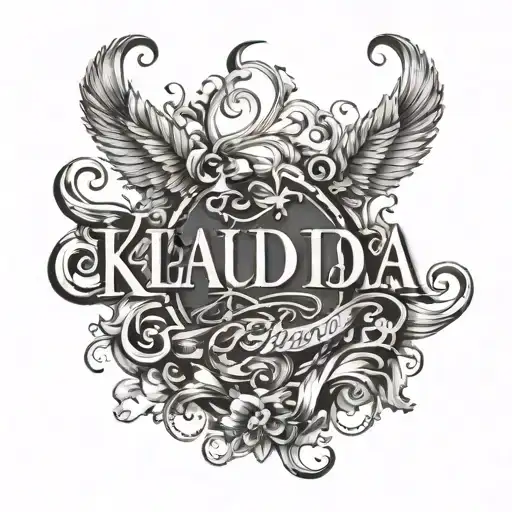 Name Klaudia In Script Font On A Mans Wrist