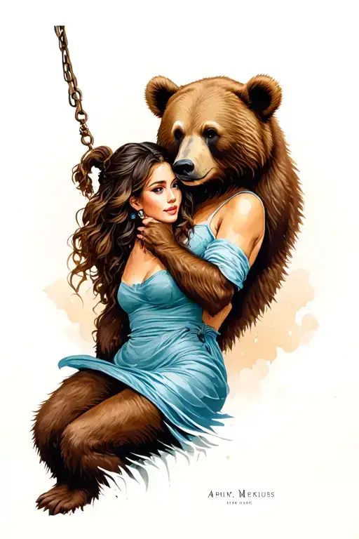 Bear Protecting Lady