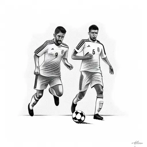 Father And Son Walking To A Soccer Goal