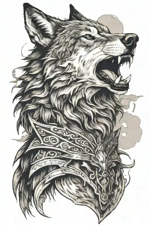 Warrior Wolf Howling