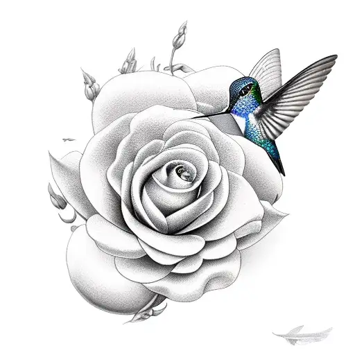 Hummingbird And Gardenias