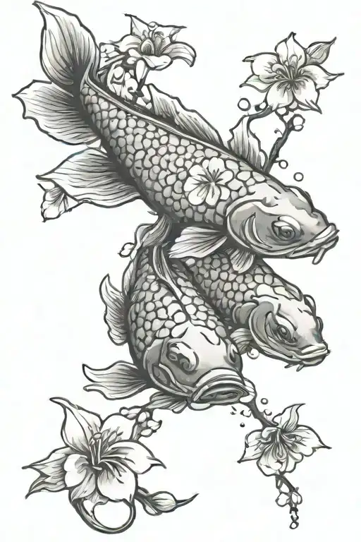 Cherry Blossom Koi Fish Pedaling Bicycle