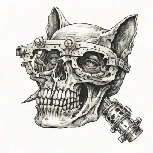 Plauge Doctor Holding A Cat Skull