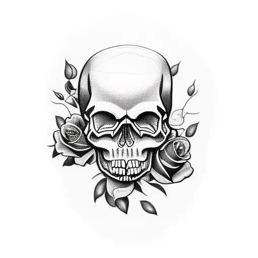 Skull And Roses Arm