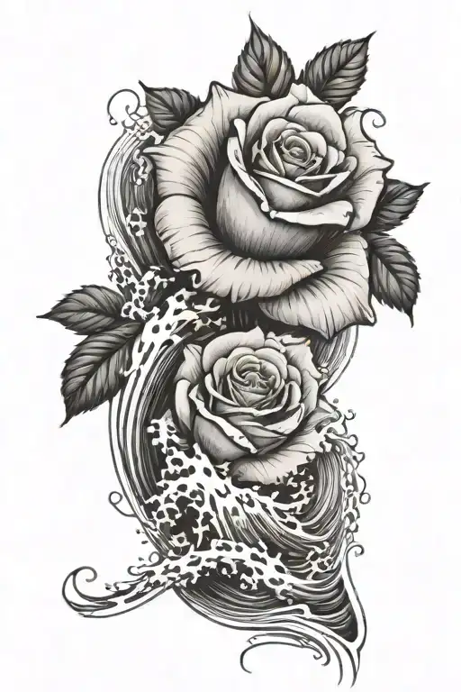 Wave With Rose Forearm