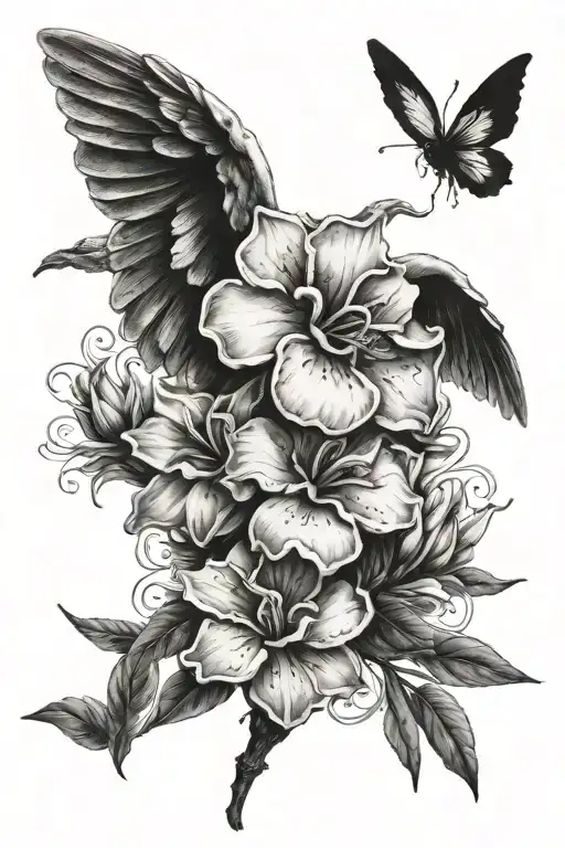 Adenium Obesum Combined With A Full Body Angel