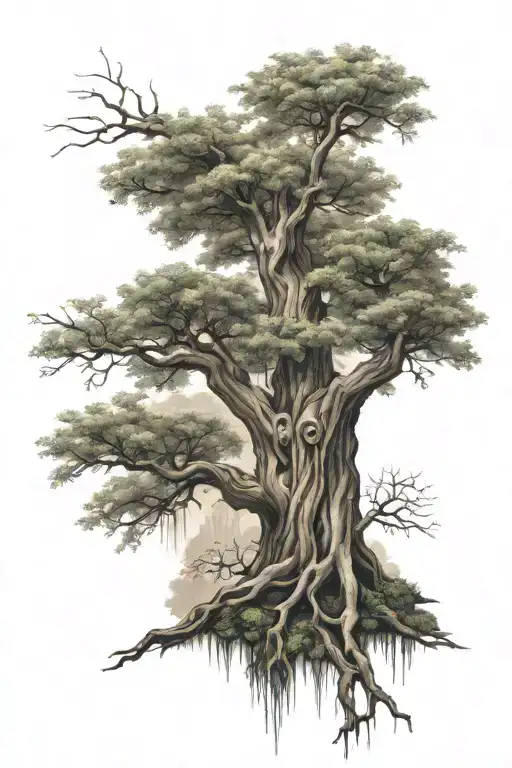 Willow Tree And Yggdrasil Tree