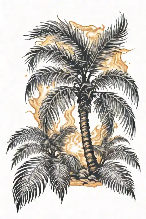 Palm Tree On Fire