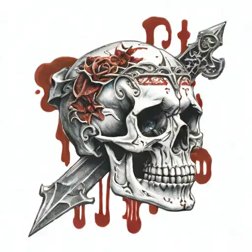 Bloody Skull With Sord