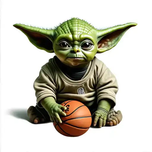 Baby Yoda Astranaut Basketball
