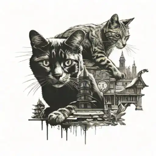 City And Country And Karate And Cat