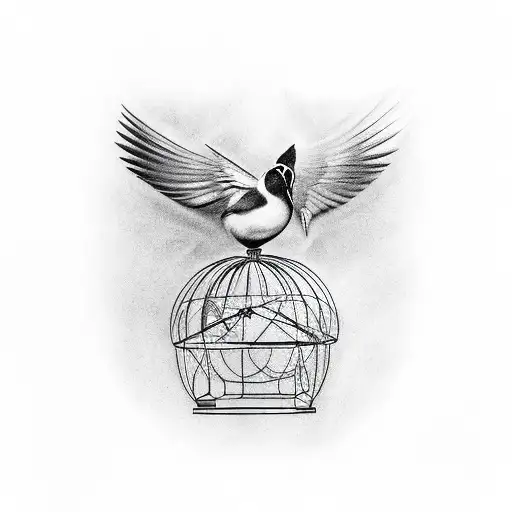 A Bird In An Open Cage
