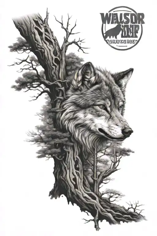 Tree With Wolf Face