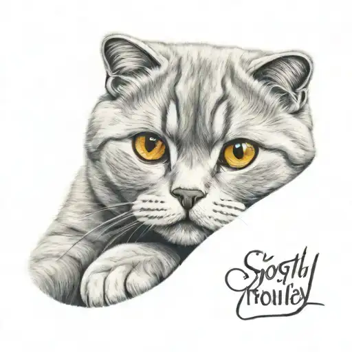 Light Grey Scottish Fold Cat Curled