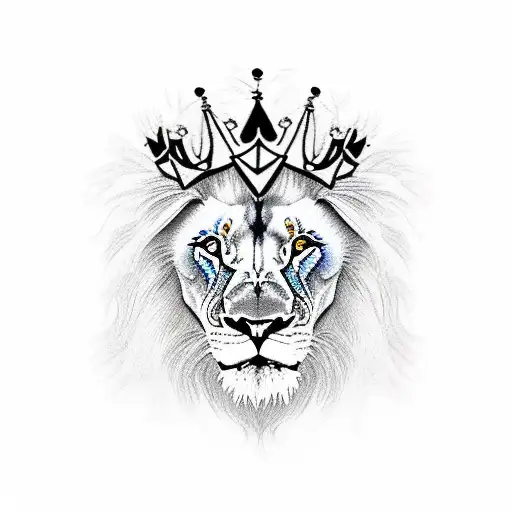 A Lion Wearing A Mechanical Crown