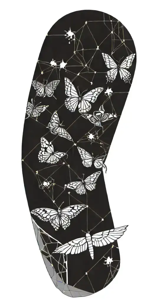 A Geometric Tattoo Symbolizing The Bond Between Family Members And The Eternal Cycle Of Life