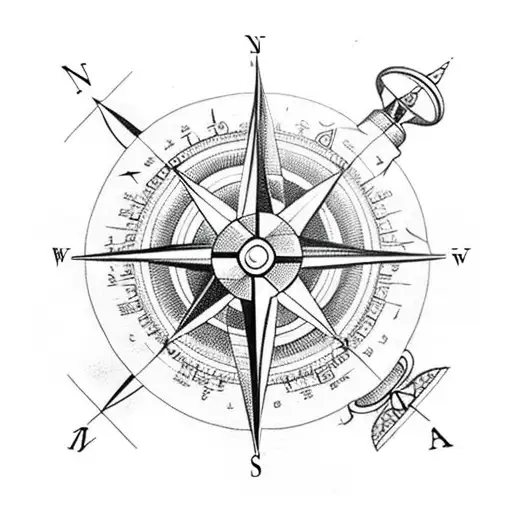 Compass With Arrow And World