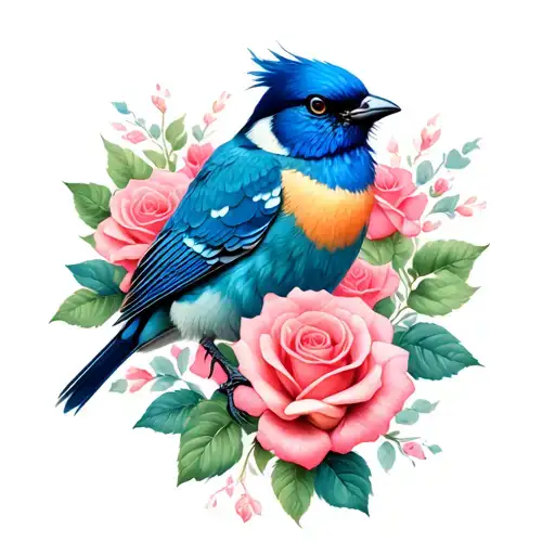 Bird With Roses