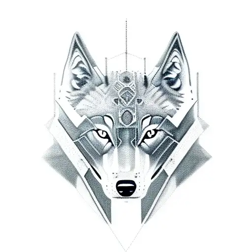 A Realistic Depiction Of A Wolf Wearing Futuristic Armor