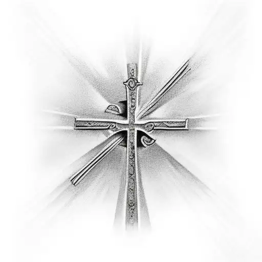 Cross Not Filled In With Sky Background