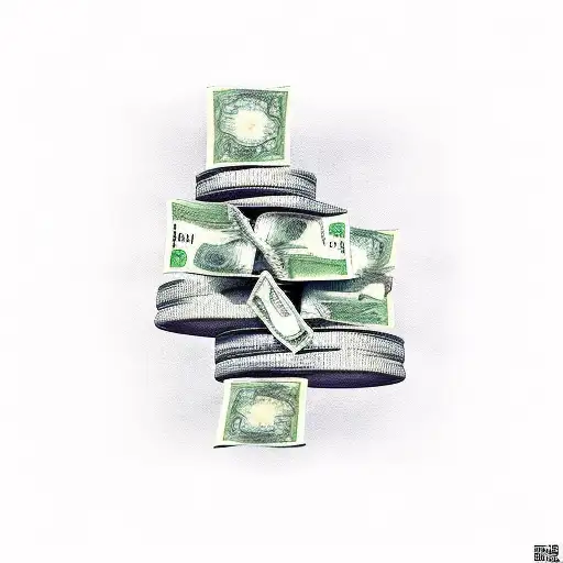 A Stack Of Money With Spanish Lyrics Flowing Out