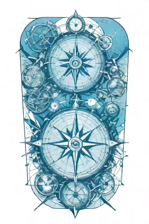 A Geometric Compass Design Incorporating Elements Of Sports Equipment