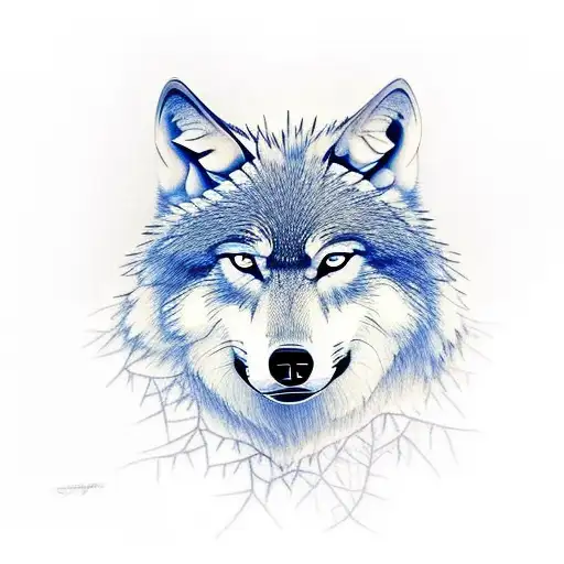 Wolf In A Forest Night