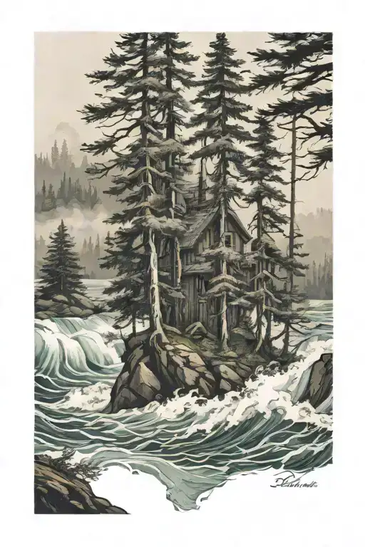 Forest And Rough Waters