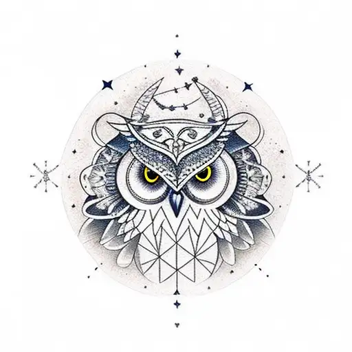 Owl With Constellation