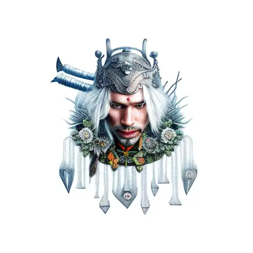 Warrior Walking In A Garden