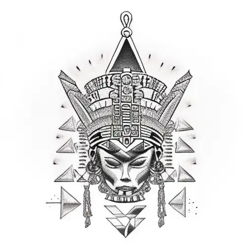 Aztec Princess With And Pyramid